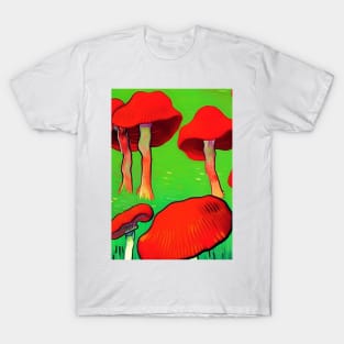 RED VAN GOGH STYLE MUSHROOMS T-Shirt